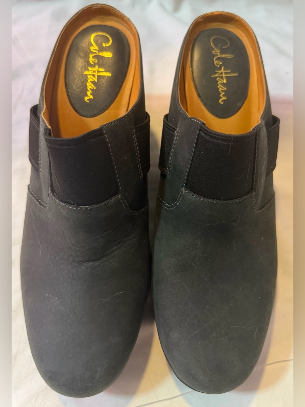 Women's Cole Haan D29426 Air Sara Mules Clogs NikeAir Size 9B Black Suede